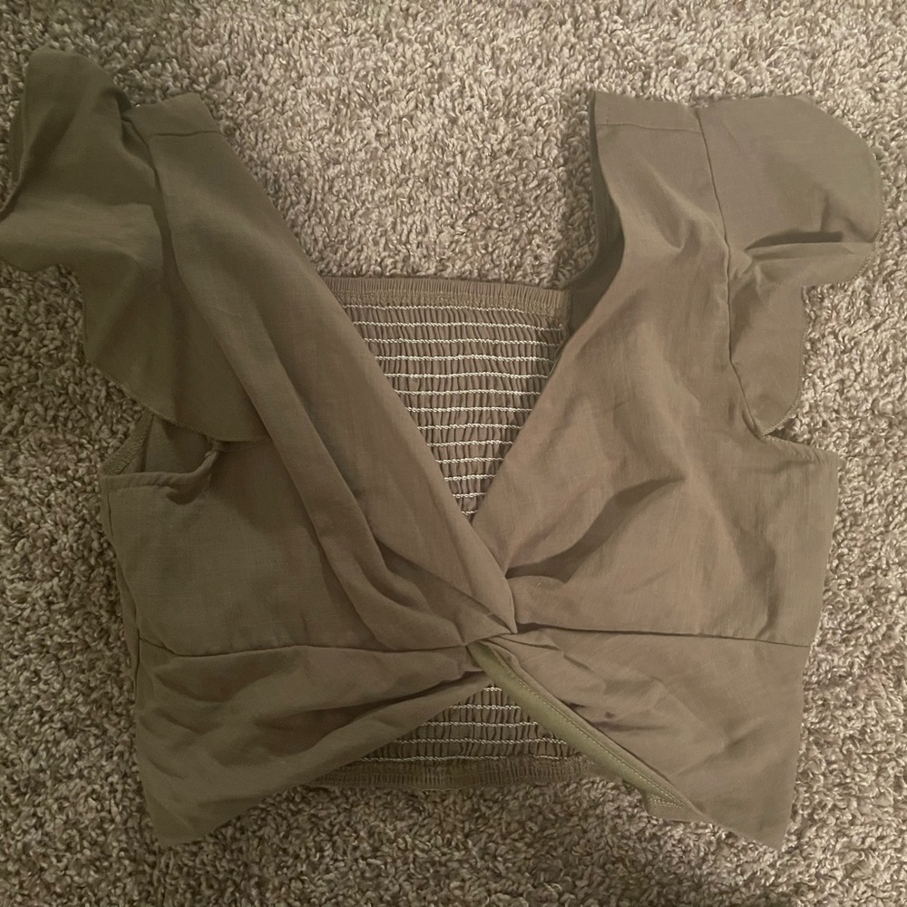 Twist Front Plunging Neck Crop Top & Skirt